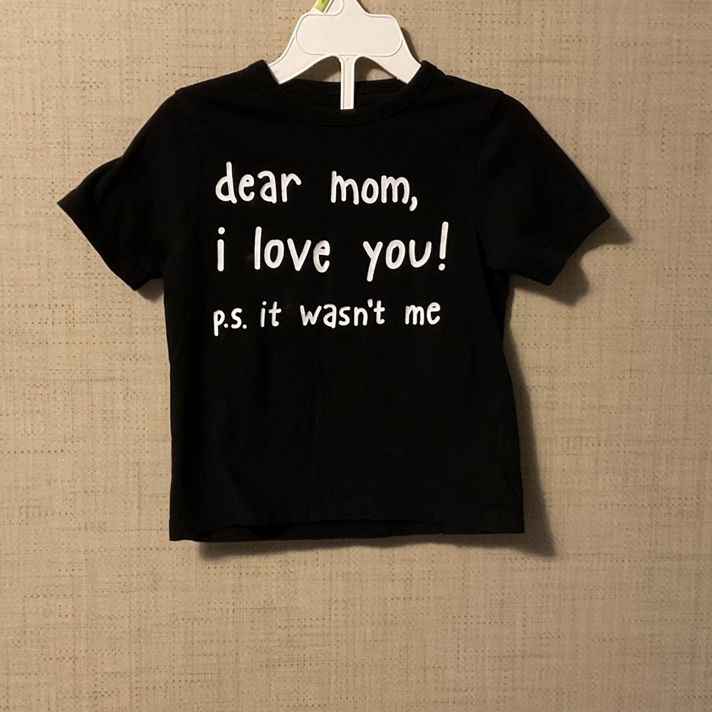 Black Kids' T-Shirt with Playful Message